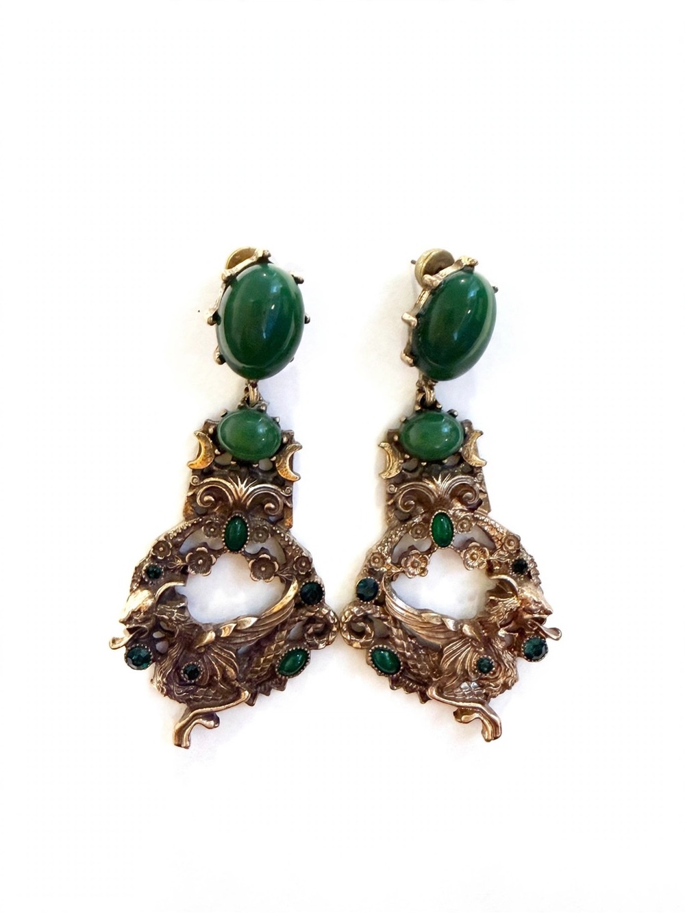NEW Vintage Baroque Dangle Earrings 925 Silver Posts For Women E084